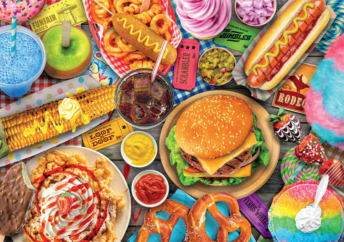 Buffalo Games LARS Fun Fair Food 300 Piece Jigsaw Puzzle for Adults Challenging Puzzle Perfect for Game Nights Finished