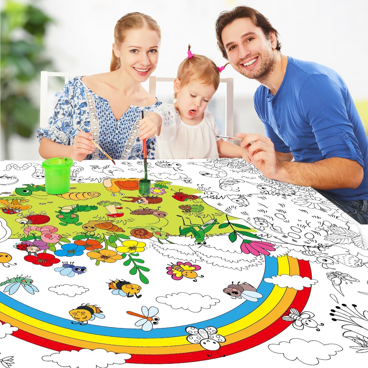 Naozinebi Bug Garden Coloring Poster For Kids Giant Coloring Poster Large Bugs Coloring Tablecloth Jumbo Coloring Books For Kids