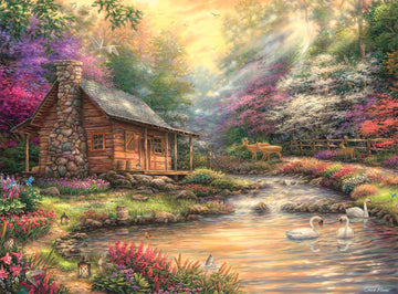 Buffalo Games Jigsaw Puzzles for mature-themeds 1000 Pieces - Chuck Pinson - Brookside Retreat - Hard mature-themed Puzzle with Reference Poster Fun Unique & Challenging for All Abilities Large 26.75 x 19.75