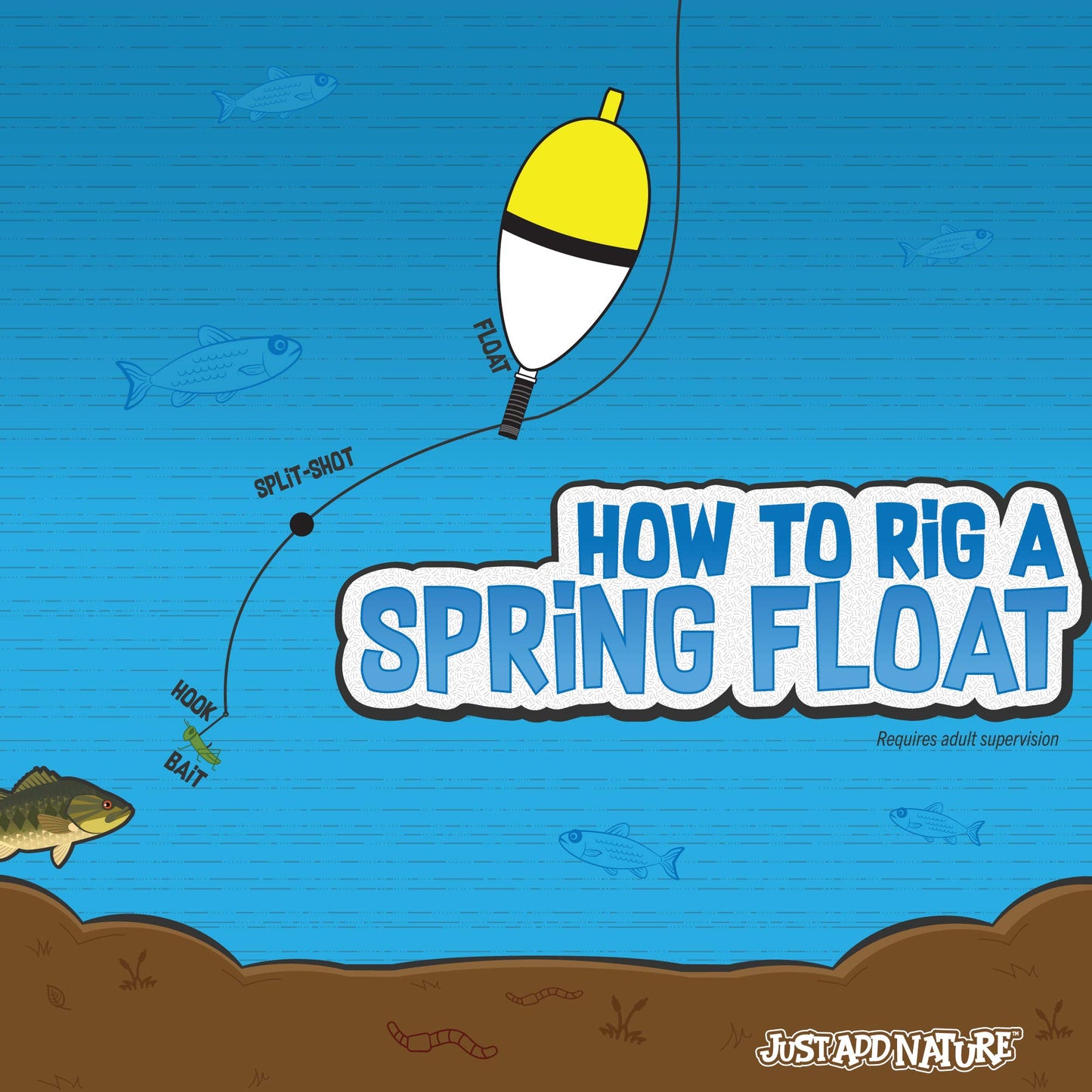 Just Add Nature Fishing Adventure In A Bucket Beginner Fishing Kit For Kids - Teaches Kids How To Fish - Includes Hooks, Tools A