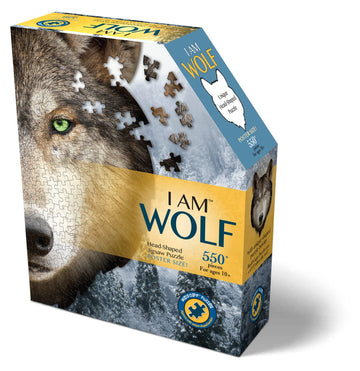 Madd Capp Puzzles - I Am Wolf - 550 Pieces - Animal Shaped Jigsaw Puzzle