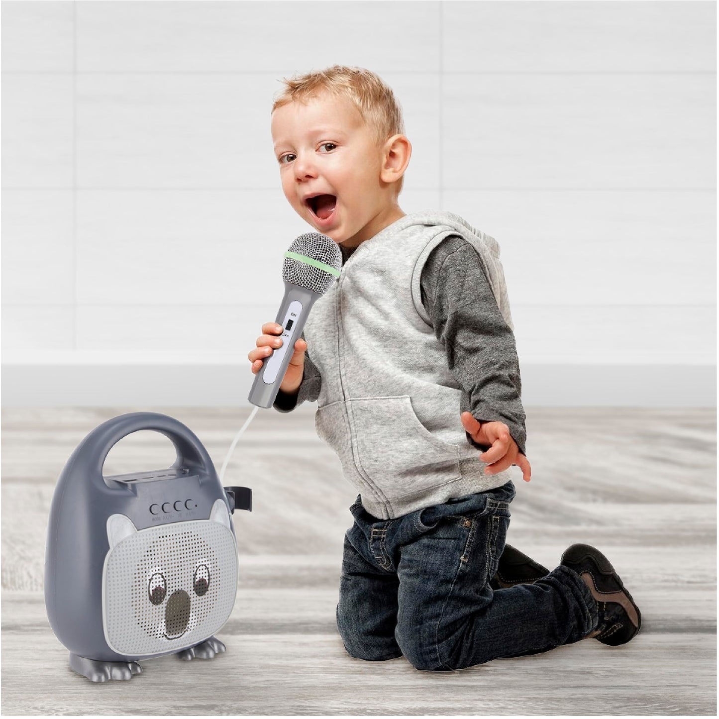 Singimals Kids Karaoke Speaker With Microphone - Unleash Your Child'S Inner Superstar, Bluetooth V5.1, 12H Playtime, 5W Speaker, Multicolor Led Lighting, Kubby The Koala
