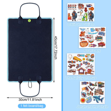 Smoothnovelty 4 Pack Felt Board Stories Set Flannel Felt Story Board Pieces For Storytelling(Bible Stories)