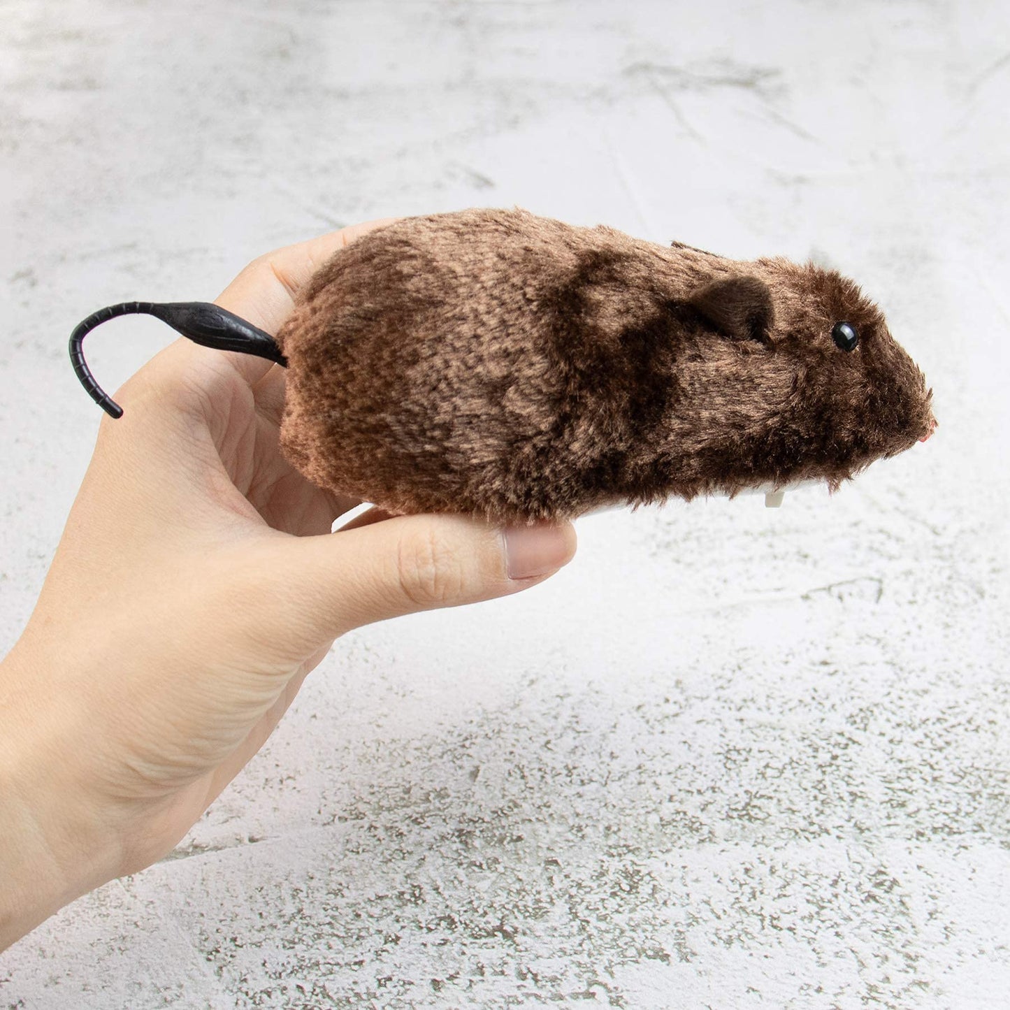 Auear, 4 Pack Wind Up Mouse Racing Mini Jumping Rat Plush Mice Realistic Looking Pet With Twirling Tail