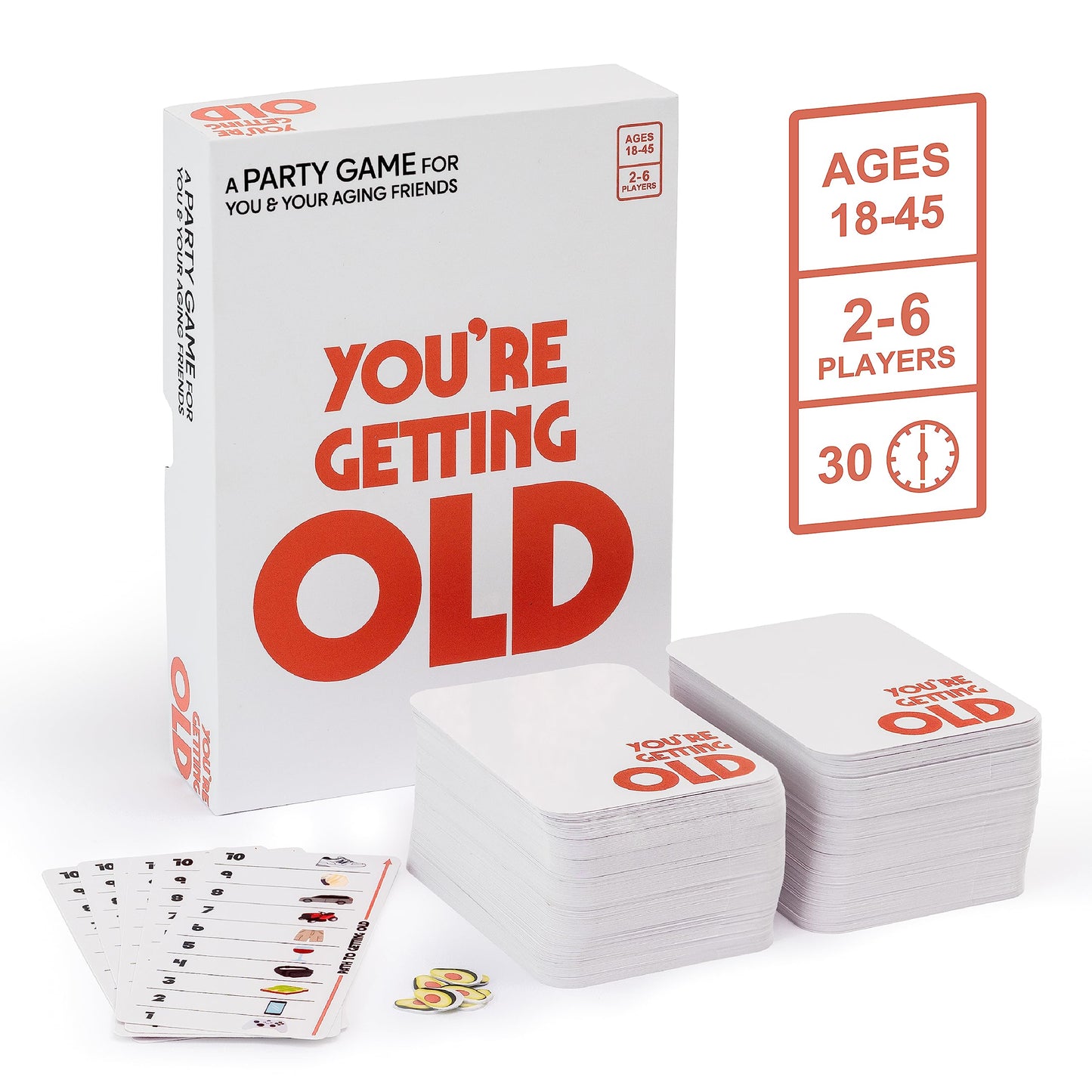 Vango You're Getting Old Party Card Game for 2-6 Players, Ages 14+, Paper Material, Model VNG076AMZN