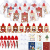 Poen 24 Set Christmas Gift 4 Inch Mini Christmas Stuffed Plush Bear with Santa Hat Scarf Christmas Cards Organza Bags Xmas Stuff