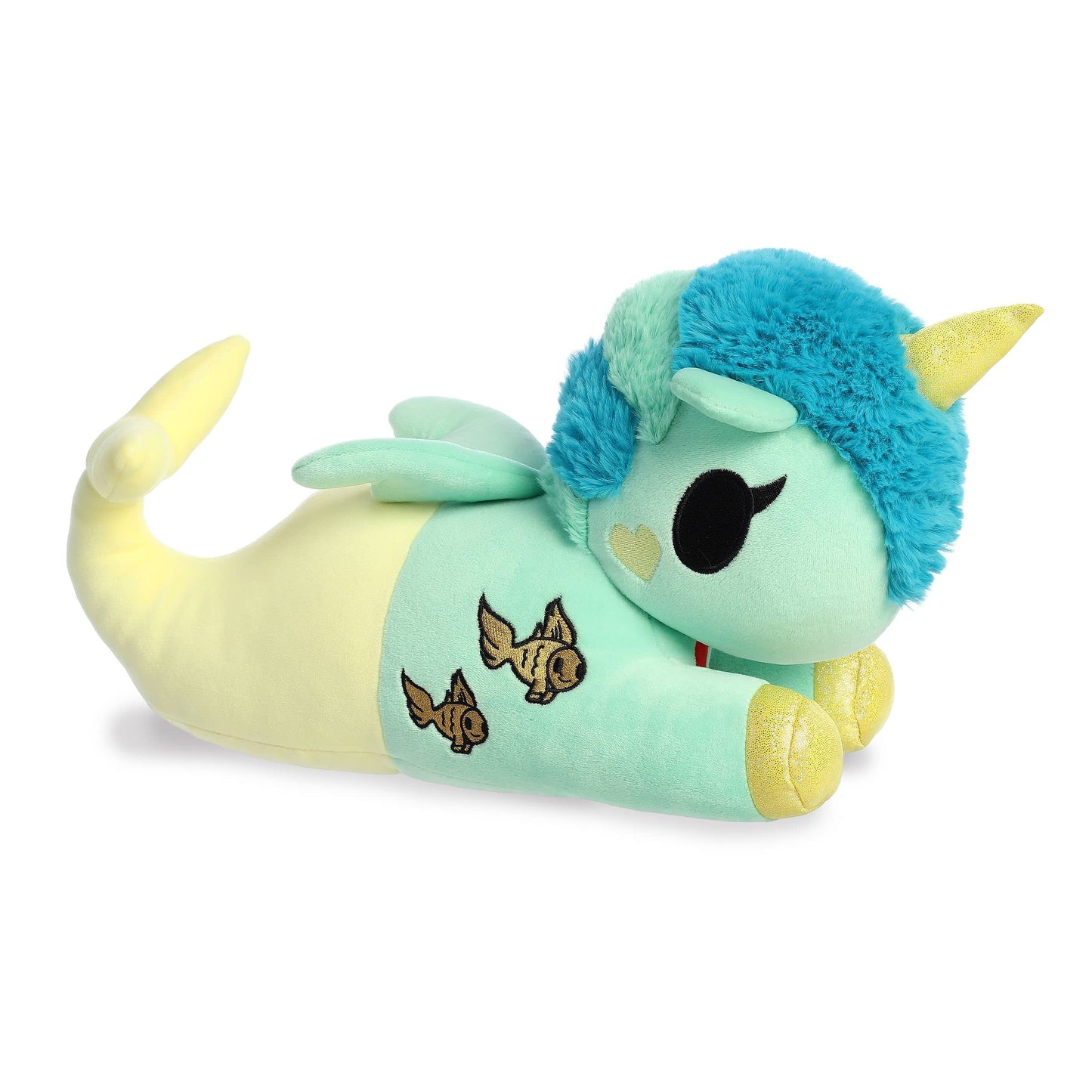 Aurora® Enchanting ©Tokidoki Squishy Sea Green Stuffed Animal - Bright & Colorful Design - Showpiece Plush - Yellow 13 Inches