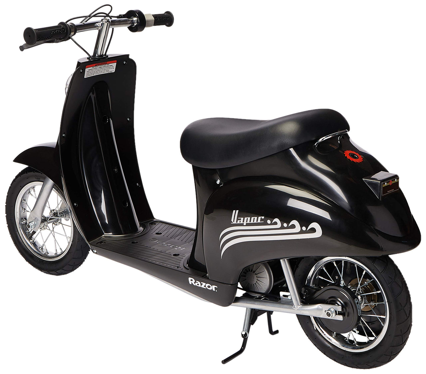 Razor Pocket Mod Vapor 24 Volts Electric Retro Scooter High Torque Chain Driven Motor And Spoked With Pneumatic Tires For 13 Years Old And Up, Black