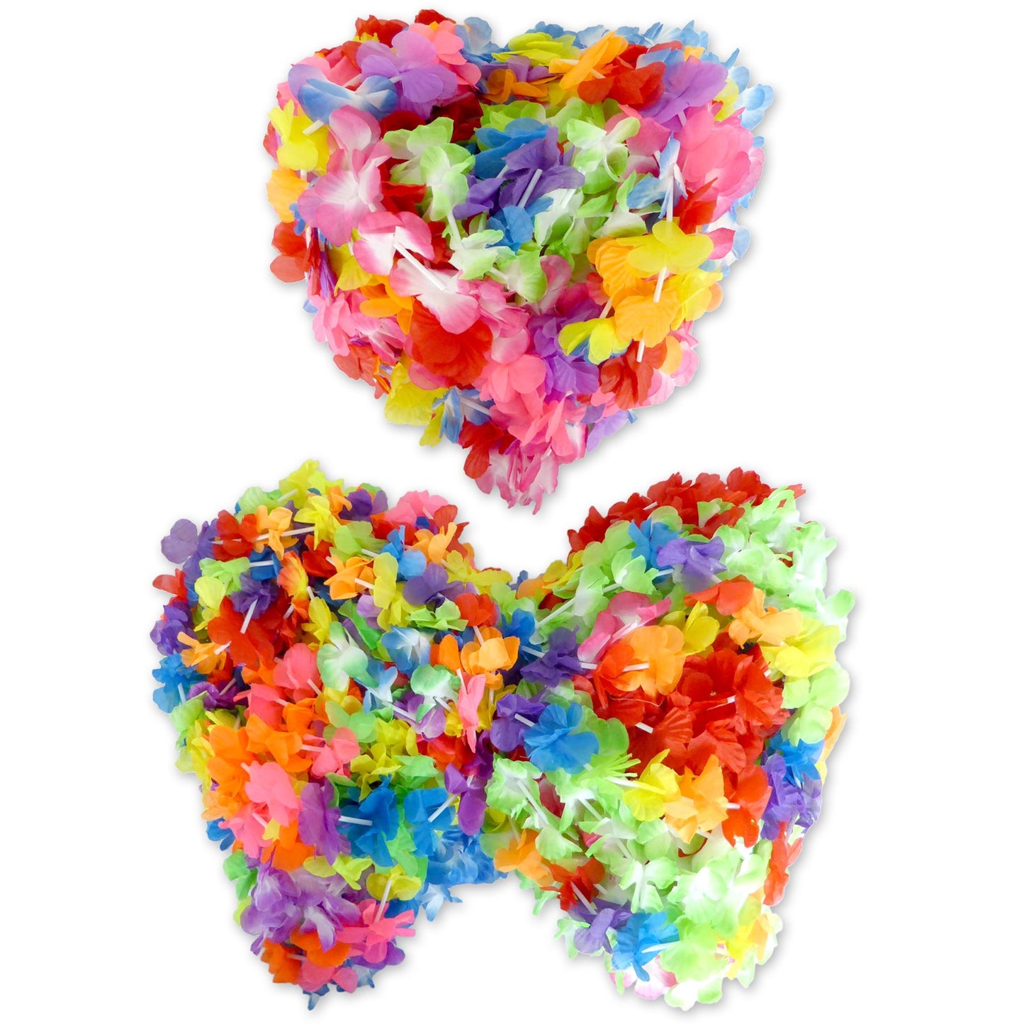 AnapoliZ Mega Luau Leis 100 Pack Hawaiian Theme Multi Colorful Tropical Summer Floral Necklace Simulated Silk Lei, Party & Weddi