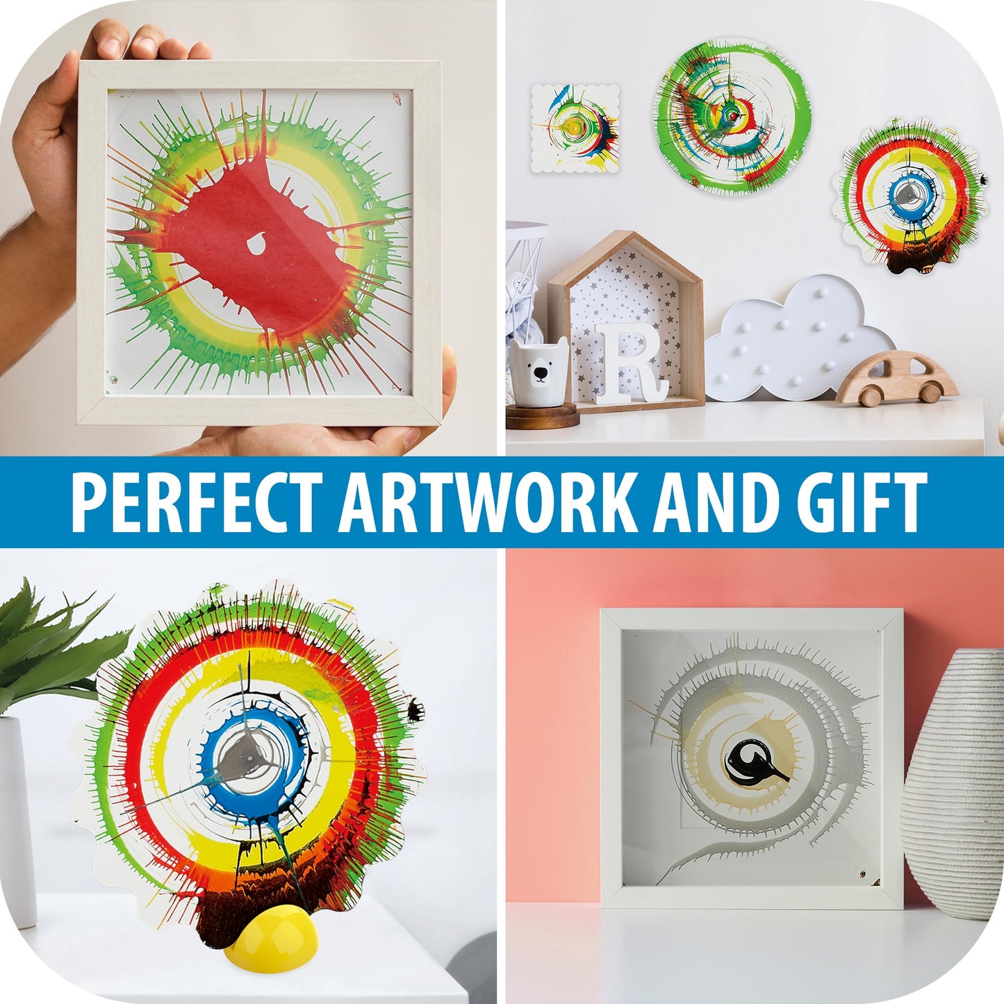 Chilpals Paint Spin Art Machine Kit for Kids,Arts and Crafts Gifts Set for Boys & Girls Ages 4-8,Battery Operated Spinner Painti