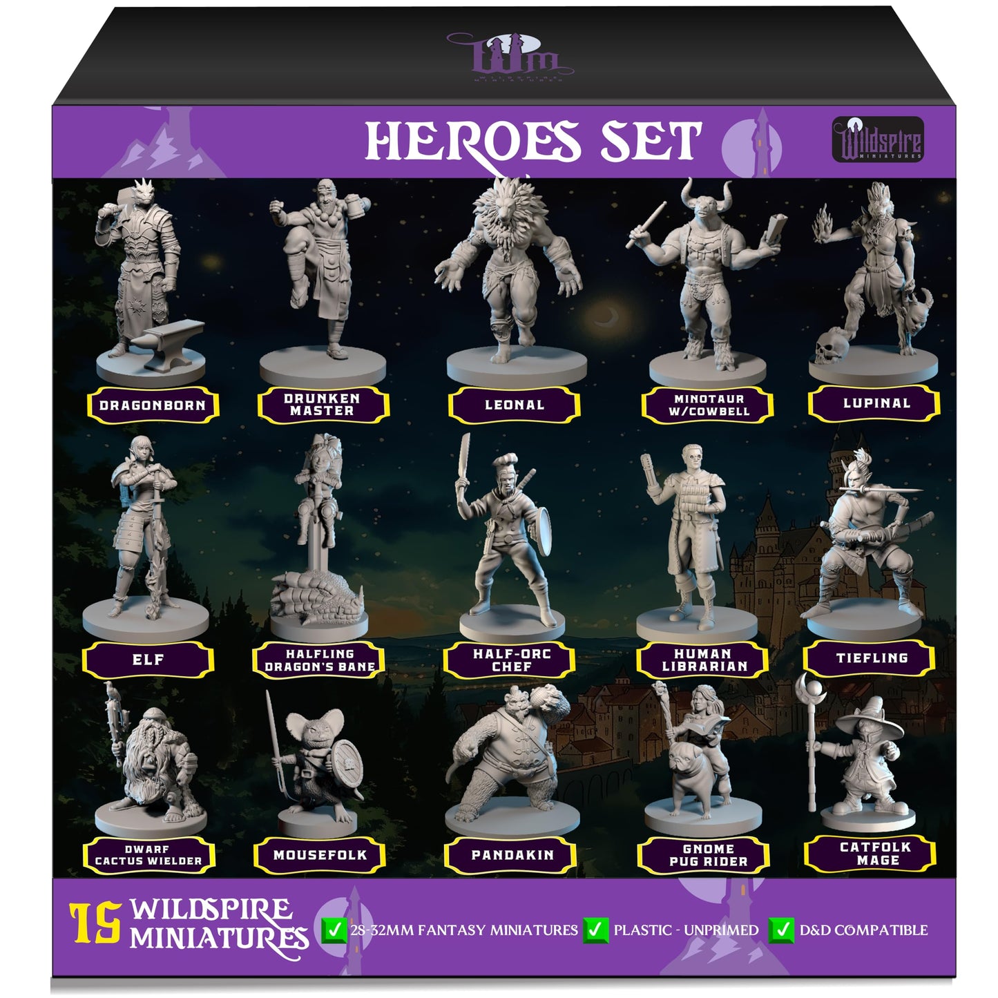 Wildspire Hero, Player-Character, Npc Miniatures For Dnd Miniatures 28Mm-32Mm Unpainted D&D Minis Dungeons & Dragons Figures D D Miniatures Bulk Dnd And Pathfinder Fantasy Tabletop Game Miniature Set