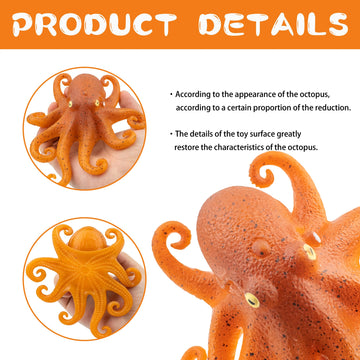 Funscene Mini Realistic Under The Sea Life Figure For Toddler Bath Bathtub, Tpr Super Stretch Octopus Toy, Great For Kids' Parti