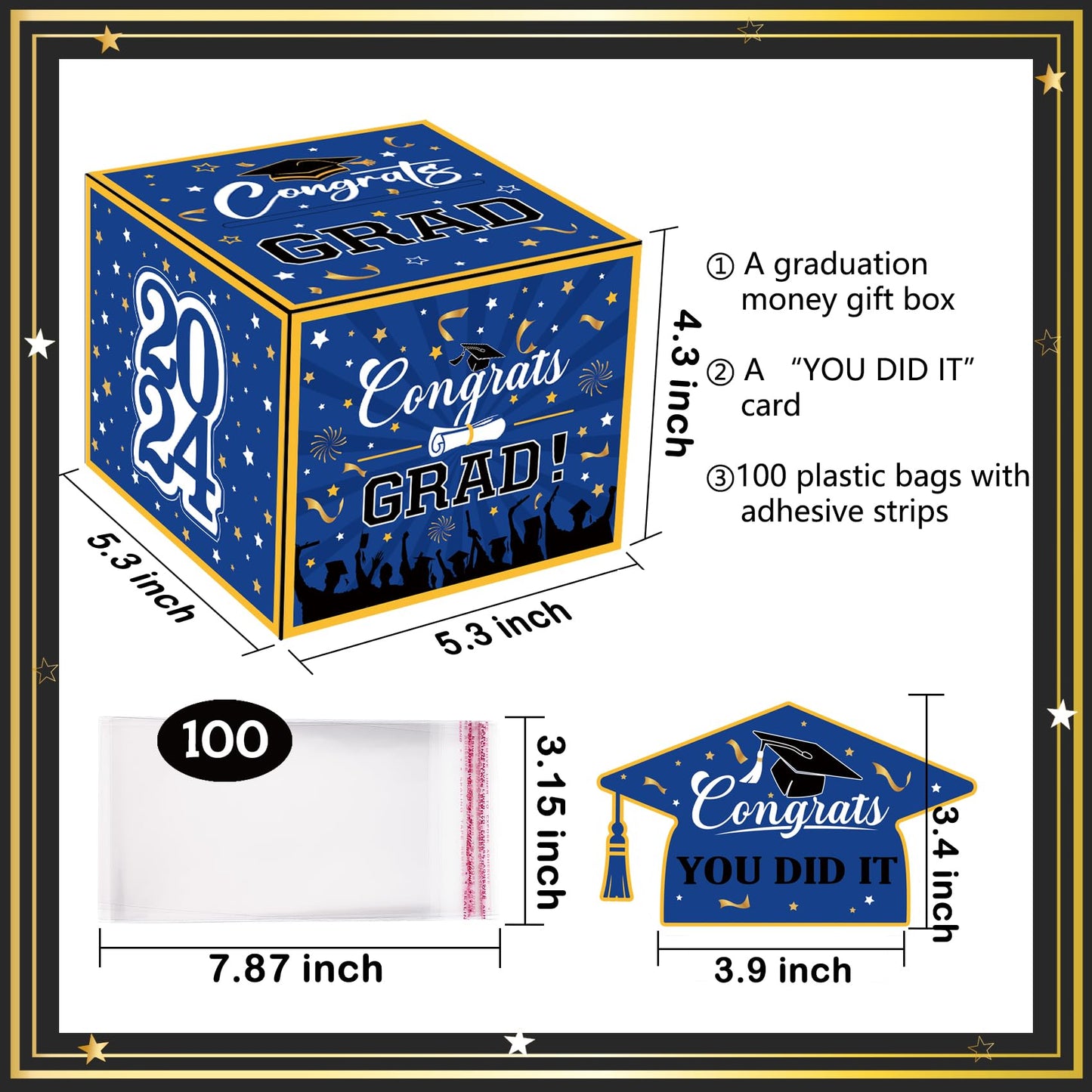 Meiidoshine 2024 Graduation Money Box For Cash Gift, Funny Graduation Gifts For Boys Girls High School College, Surprise Money H