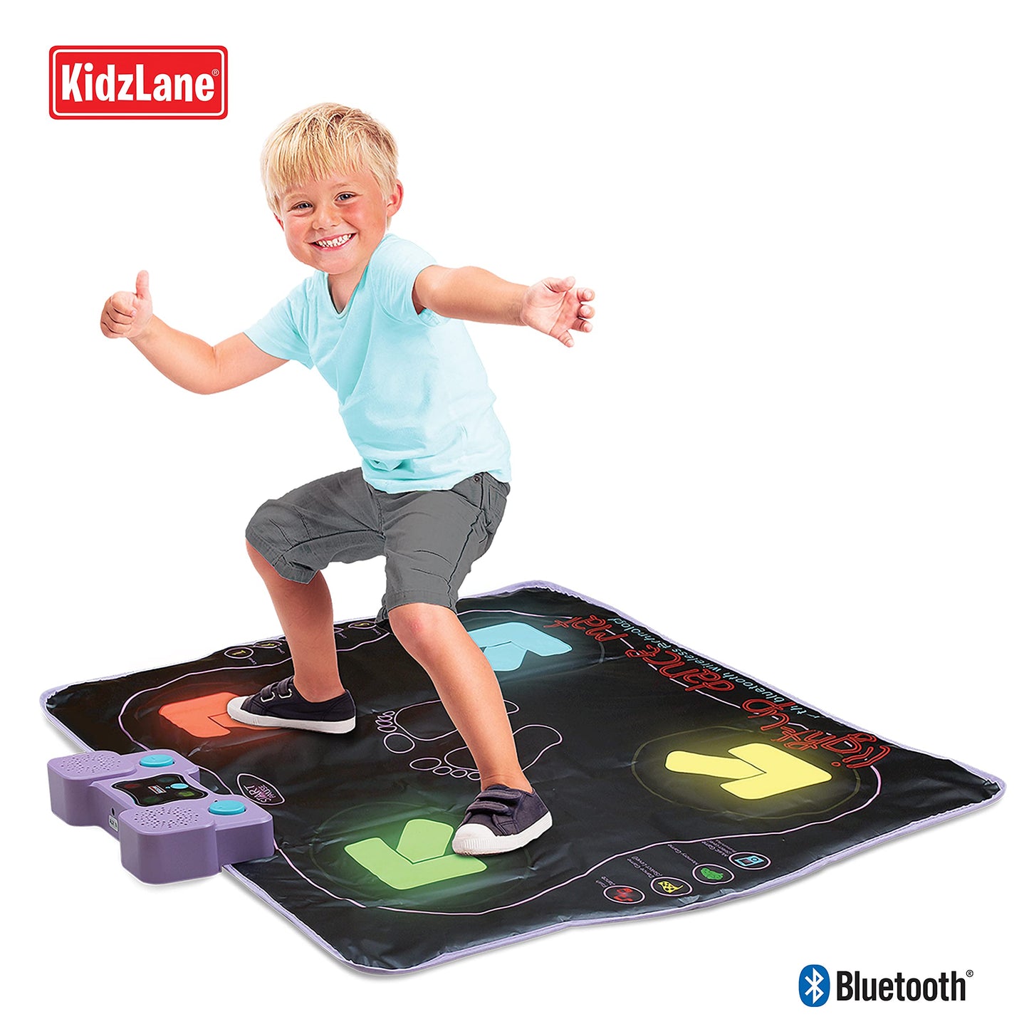 Kidzlane Electronic Dance Mat For Kids 8-12, Wireless Kids' Dance Mat With Bluetooth/Aux, Built-In Music, 5 Challenge Levels, 4 Modes, Interactive Toys For Kids Ages 6 And Up