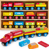 Syncfun Montessori Wooden Train Toy Set For Kids, 12Pcs Magnetic Train Cars With Storage Gift Box, Stem Educational Toy For Boys