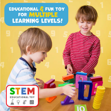 Skoolzy Number Blocks & Counting Coins 44 Piece Set, Toddler Toys Preschool Learning Activities Montessori Toys For Ages 18 Mont