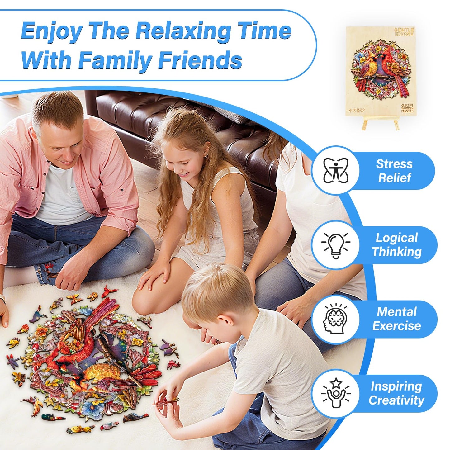 Wooden Puzzles for mature-themeds Cardinal Wood Puzzles mature-themed Unique Animal Shape Wooden Jigsaw Puzzle Christmas Birthday Gifts for Women Men Puzzle Game Lovers (S - 9.9?9.8in - 100pcs)
