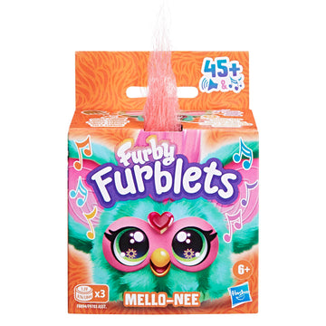 Furby Furblets Mello-Nee Mini Friend, Summer Chill Music, Speaks Only Furbish, Electronic Plush Toys For Girls & Boys, Interactive Pets, Watermelon Red & Green, Easter Basket Stuffers, 6+