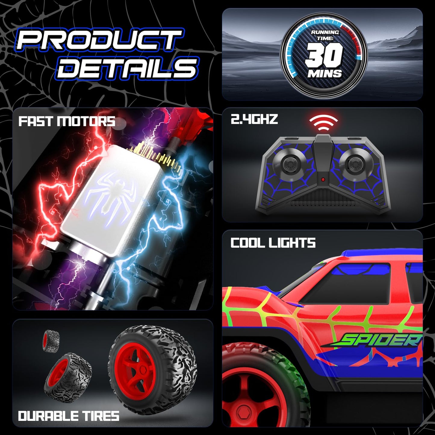 MIXSHAKE Remote Control Car for Boys 4-7, Mini RC Racing Cars for Kids Ages 3 and up, 2.4Ghz Beginners RC Cars with Cool Light a