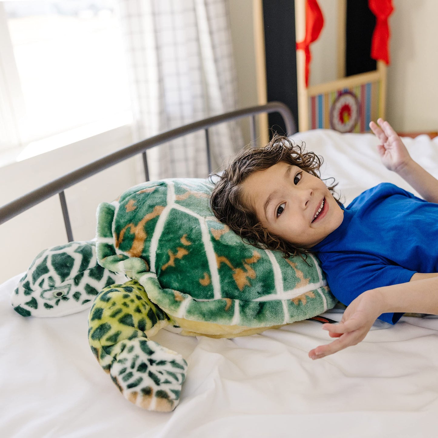Melissa & Doug Giant Sea Turtle Stuffed Animal - Large Plush Toy, Green/Brown, Model 2127