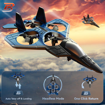 Bezgar Rc Fighter Airplane?F-22 Raptor Mini Drone Remote Control Jet Plane Stunt Drone For Adults & Kids Toy With Light Gift For