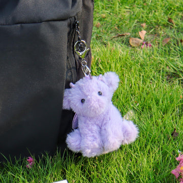 Apricot Lamb Plush Purple Dragon Dinosaur Keychain - Soft Stuffed Animal for Bags, 4.3 Inches