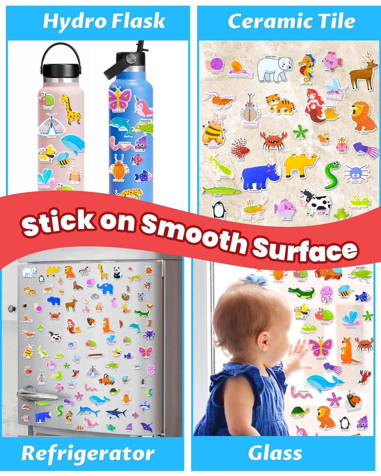 Walenced Puffy Reusable Sticker Book For Toddlers 2-4 Years, 3 Sets Stickers For Kids, Toddler Sticker Book Ages 1-3, 95 Pcs Tod