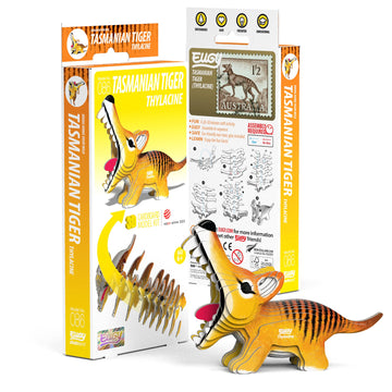 Eugy Tasmanian Tiger 3D Puzzle, 22 Piece Eco-Friendly Educational Toy Puzzles For Boys, Girls & Kids Ages 6+