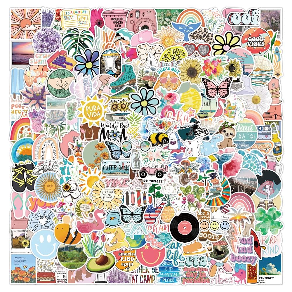 Eoaod Water Bottle Stickers For Kids 200Pcs Cute Stickers For Water Bottles Stickers Aesthetic Laptop Stickers Skateboard Sticke