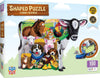 Masterpieces 100 Piece Shaped Jigsaw Puzzle For Kids - Farm Friends - 14''X19''