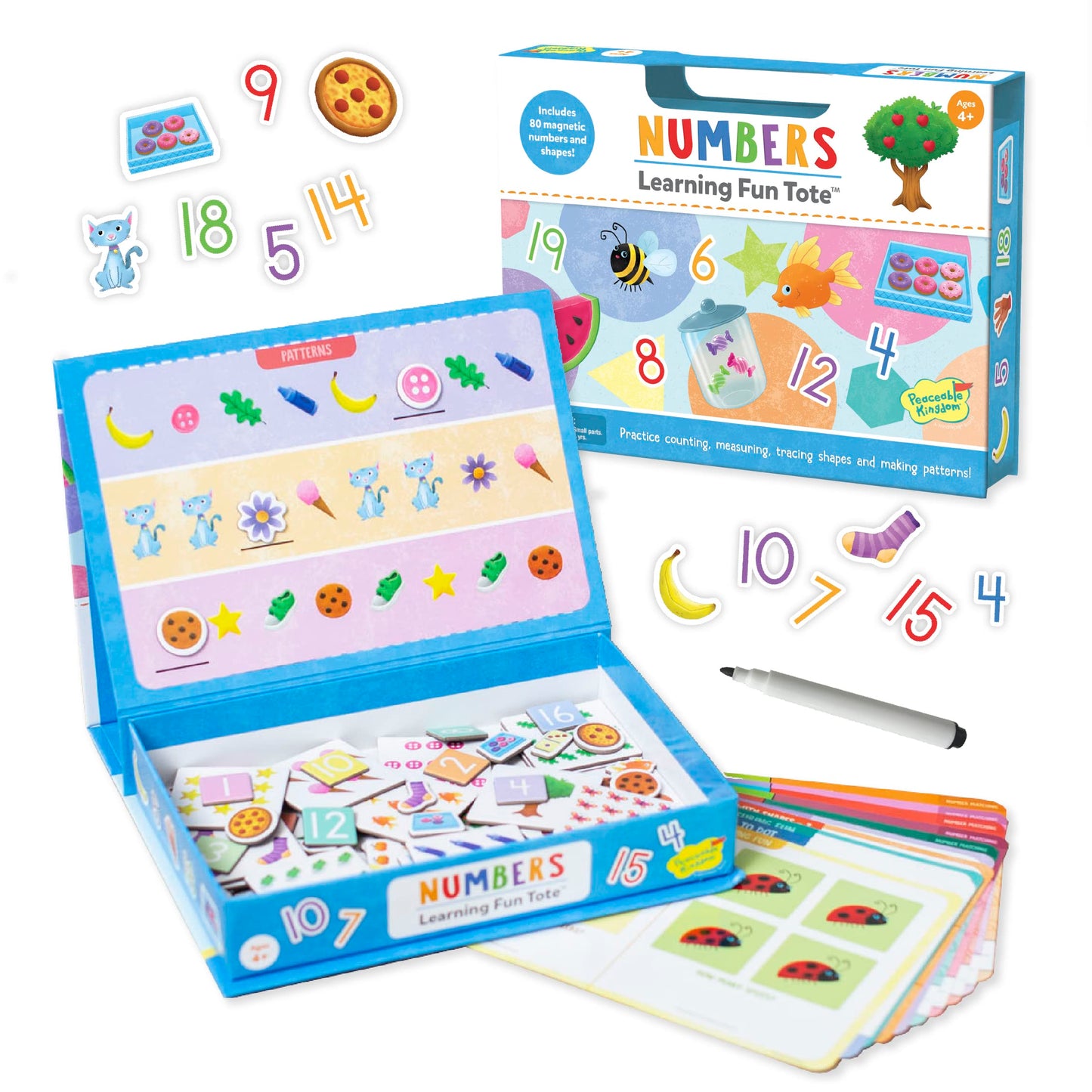 Peaceable Kingdom Numbers Learning Fun Tote - Counting, Patterns, Sequences, Educational Toys Ages 4+