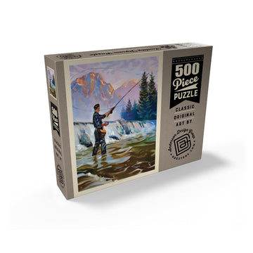 Mypuzzle Classic Sportsman: Fly Fishing, Vintage Poster - Premium 500 Piece Jigsaw Puzzle For Adults