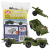 Tim Mee Combat Patrol Willys & Artillery Playset - OD Green, 4pc, USA Made, Plastic, Model TM-28351