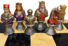 Medieval Times Crusades RED & Green Busts Set of Chess Men Pieces Hand Painted - NO Board
