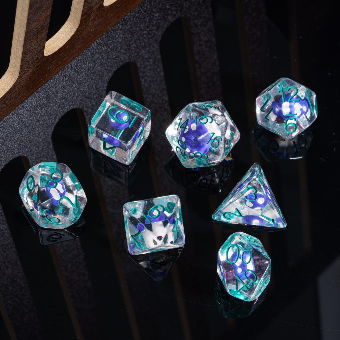 UDIXI 7PCS Polyhedral Dice Set, Mushroom D&D Dice Set for Dungeons and Dragons Role Playing Dice Games and DND RPG MTG Tabletop