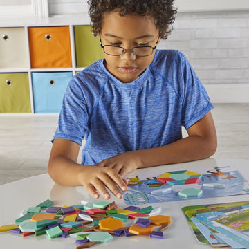 hand2mind Seasons and Weather Pattern Block Puzzle Set, Geometric Shapes for Kids, Multicolored, Model 94462, Toddler Learning Activities