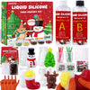 JOICEE Christmas Taba Squishy Kit DIY Xmas Squishy Making Kit 18OZ AB Liquid Silicone with Xmas Tree Stocking Snowman Reindeer Molds for Make Your Own Christmas Soft Squishies Party Favors Gifts