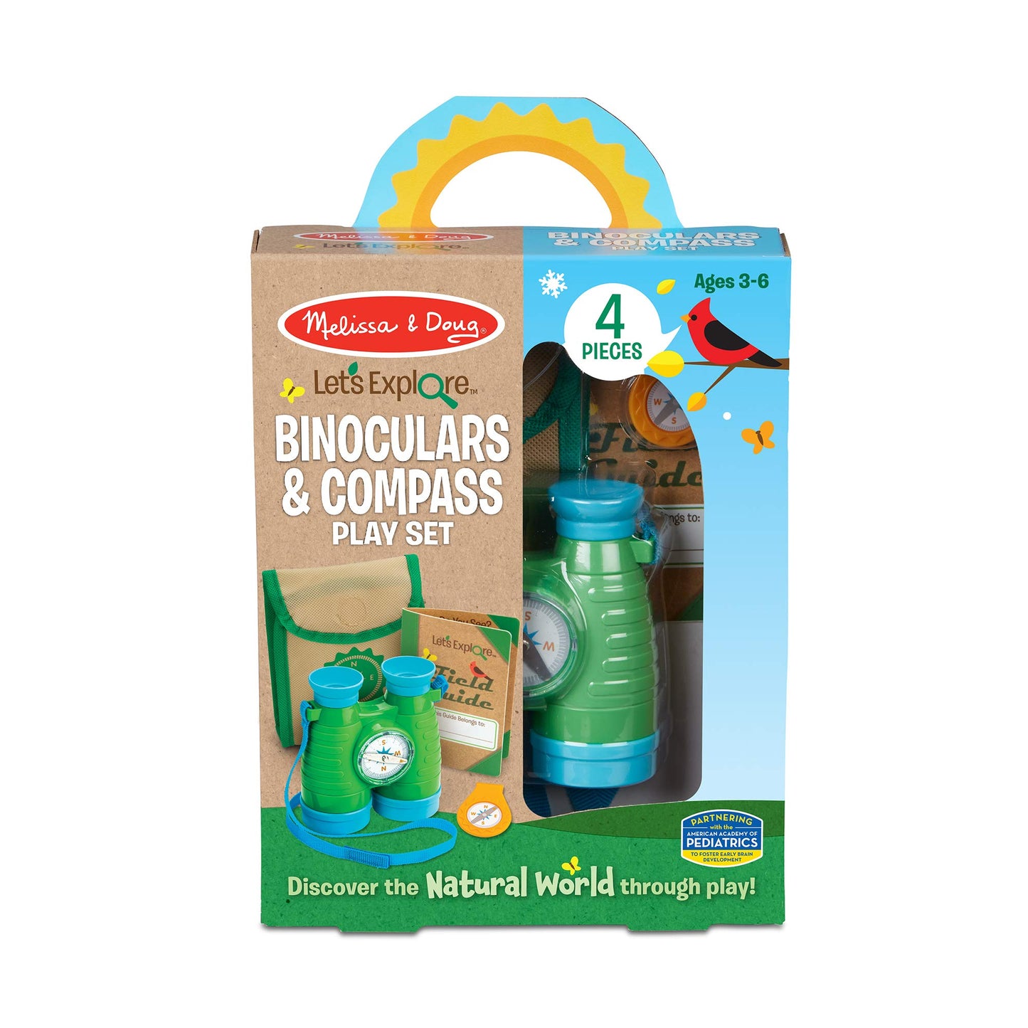 Melissa & Doug Let'S Explore Binoculars & Compass Toy Play Set | Kids Outdoor Activity Set | Toy Binoculars | Camping Play Sets For Kids | Kids Binoculars | Gifts Boys & Girls Ages 3+
