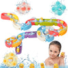 Bosizhang Bath Toys For Toddlers(37Pcs) Duck Water Slide Toy Track With 3 Rotating Suction Cups Toys,Bathtub Toy For Toddlers 4-
