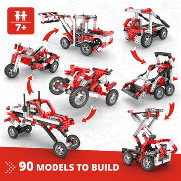 Engino- Inventor Stem Toys, 90 Motorized Models, Educational Toys For Kids 7+, Engineering Kit, Stem Building Toys, Gifts For Boys & Girls
