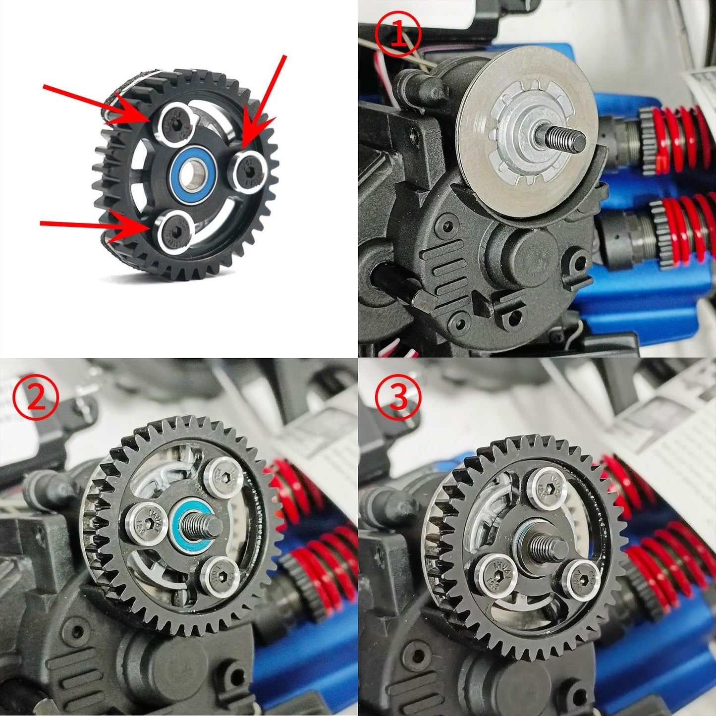 BRKRC Carbon Steel 1M 36T 38T 40T Main Spur Gear for 1/8 Tra-xxas Revo 2.5 3.3 Upgrade Parts (40T)