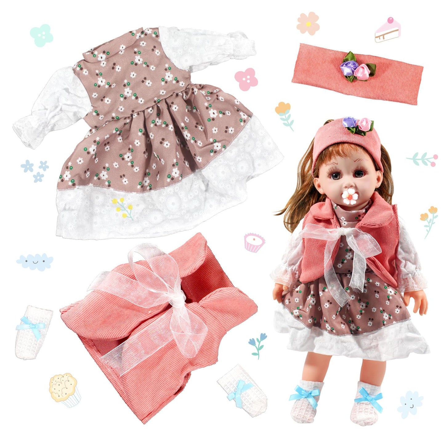 12-16 Inch Baby Doll Clothes | Clothes Gift For Infant | New Born Baby Dolls | 12 Inch Baby Doll | 14 Inch Reborn Doll Clothes F