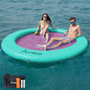 ACOMUZI 8FT Water Hck Inflatable Floating Dock Round Floating Ring Lake Floats for mature-themeds Heavy Duty Pool Float Raft for Ocean and Lake Mint Green Pink