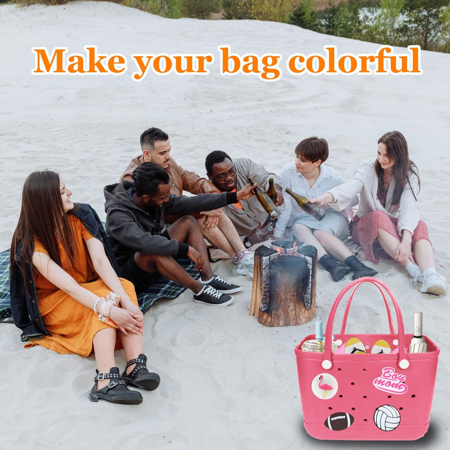 Lckaey Rubber Beach Bag Accessories-PVC Rubber decoration-for EVA Purse Bogg Inserts Y064Figure 51