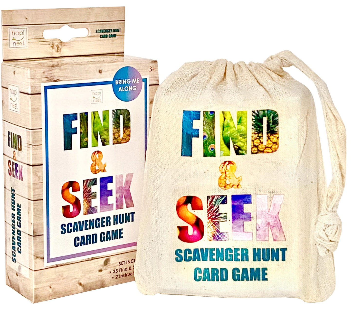 Hapinest Find And Seek Scavenger Hunt Card Game, Indoor Outdoor Activities For Kids Toddler & Family, Beach Camping Travel Car Games For Road Trips, Kids Scavenger Hunt Game Age 3 4 5 6 Years Old & Up