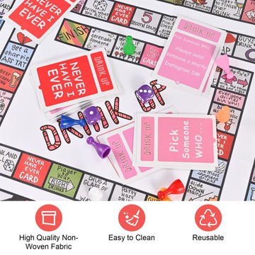 GOLDGE Interactive Party Board Game Mat for Adults & Families - Funny, Easy to Play with 2-8 Players. Perfect for Friends Gathe