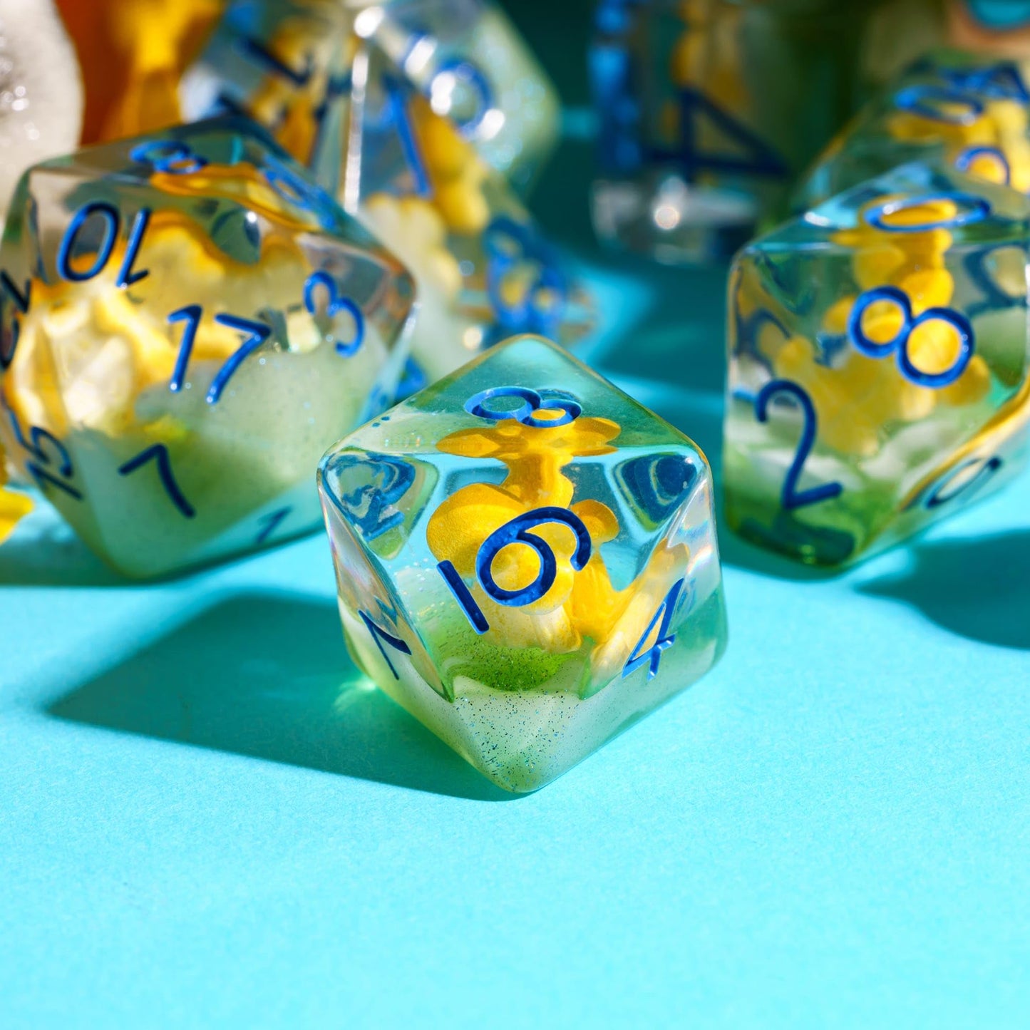 UDIXI 7PCS Game Dice Set, RPG Polyhedral Dice Set DND for Dungeons and Dragons Role Playing Games and Other Tabletop Games (Yell