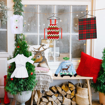 Aoriher 10 Pcs Christmas Elf Doll Accessories Set Includes Elf Doll Clothes Kit Doll Sleeping Bag Bathrobe Apron Chef Hat Hck Elf Doll Mask for Xmas Elf Doll Costume Outfits(Deer)