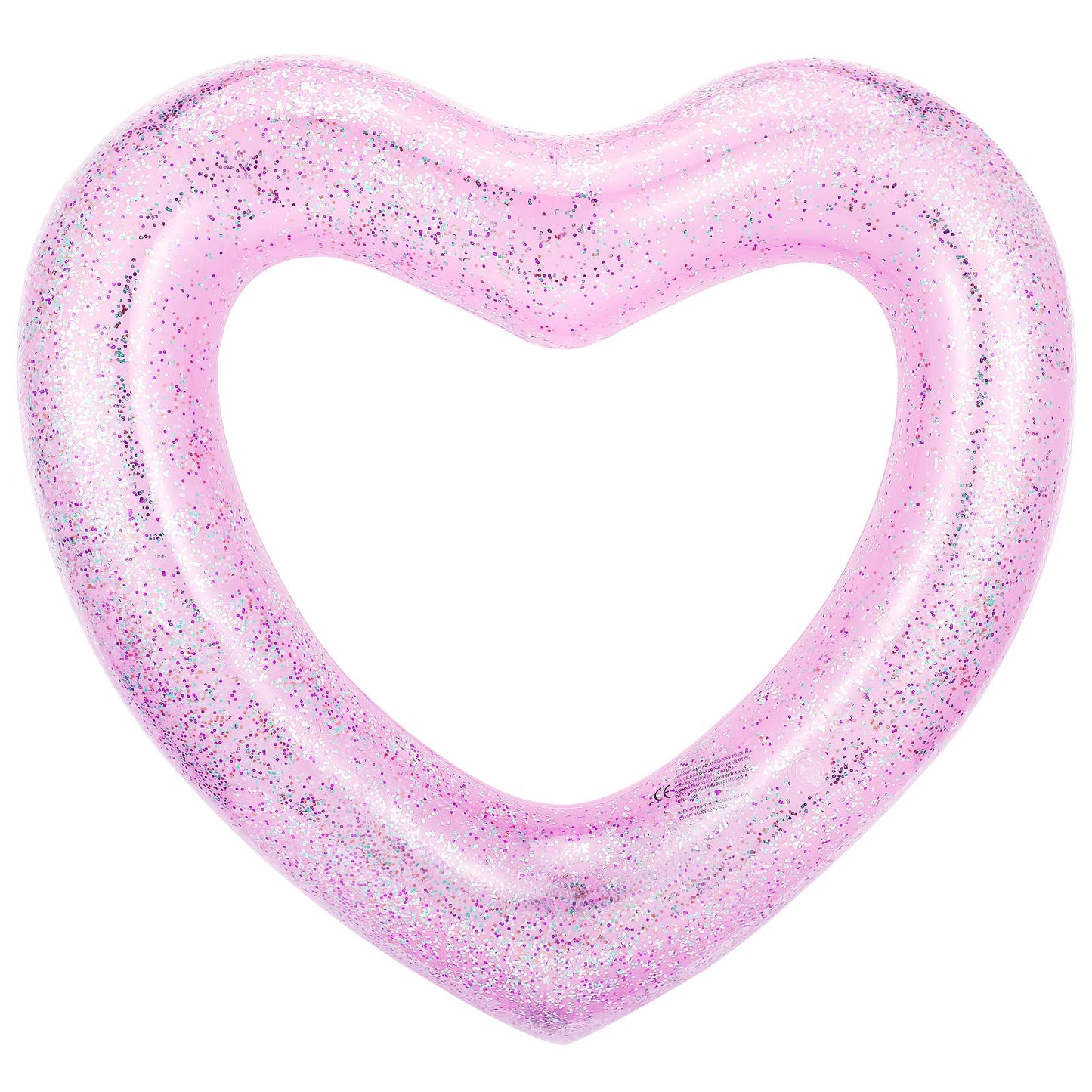 Heysplash Pool Floats, Adult Size Heart Inflatable Pool Floatie For Bachelorette Party, Swim Tube Rings, River Lake Beach Floaty, Wedding Bride Valentine Fun Toy Raft Lounge For Kids, Glitter Pink