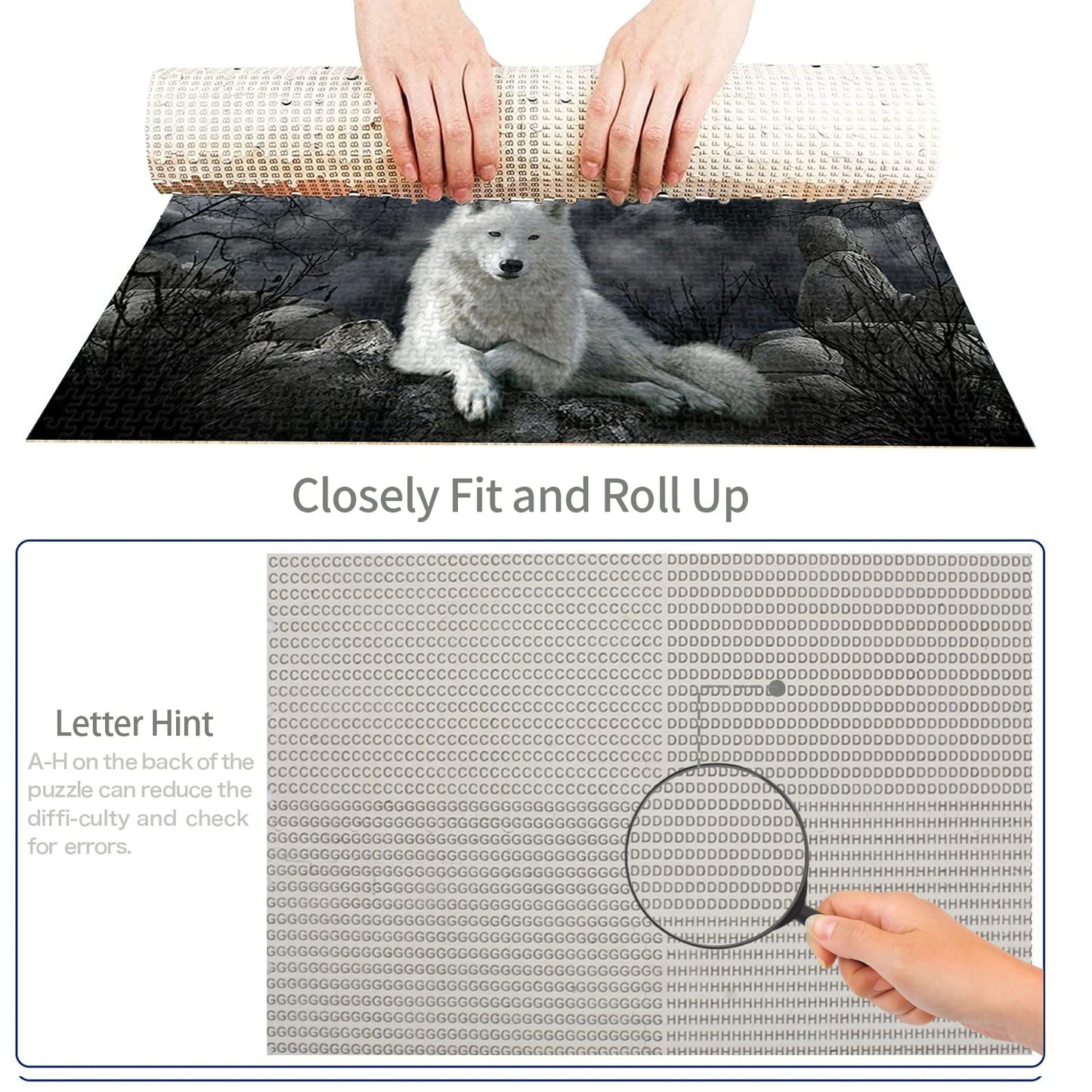 WACYDSD Jigsaw Puzzle 1000 Piece Crow and White Wolf mature-themed Puzzle Kids Puzzle Wooden Puzzle Toy DIY Kit Home Decor 75x50cm